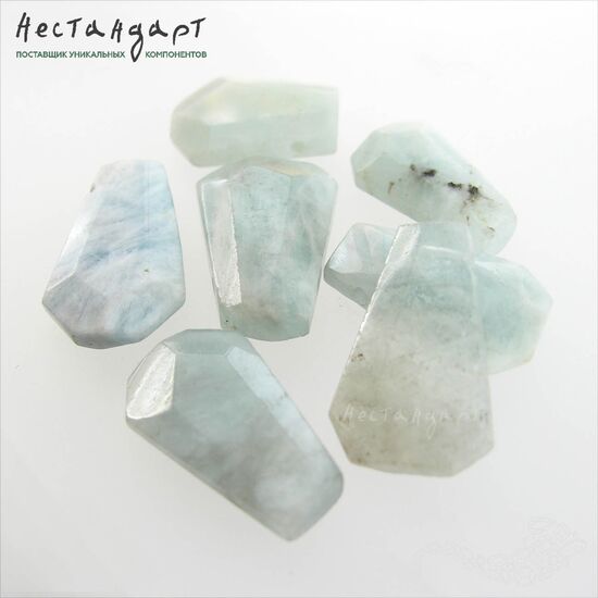 Аквамарин натуральный Trapezoid 27-30х18-20 мм, изображение 5