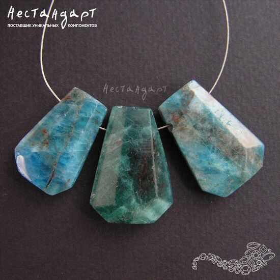 Апатит натуральный подвески 27-29х17-20 мм, изображение 3