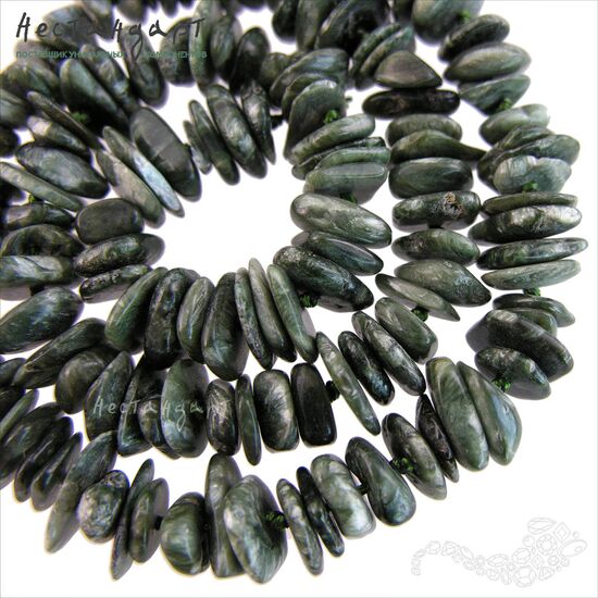 Серафинит натуральный 8-10х2-4 мм (уп. 10 шт.), изображение 2