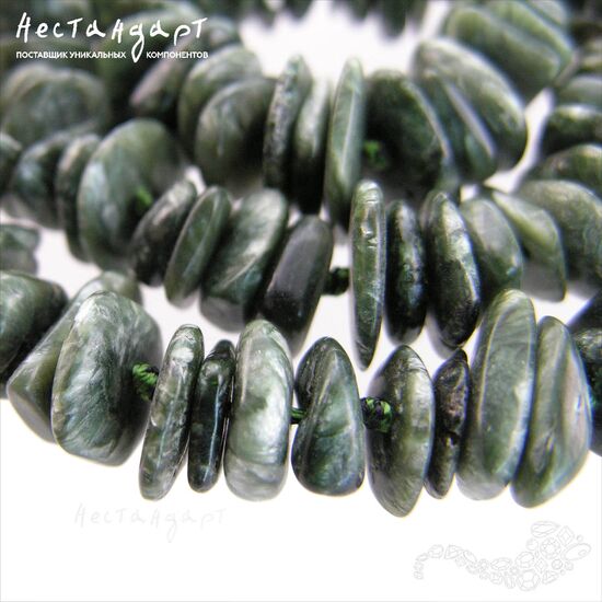 Серафинит натуральный 8-10х2-4 мм (уп. 10 шт.), изображение 5