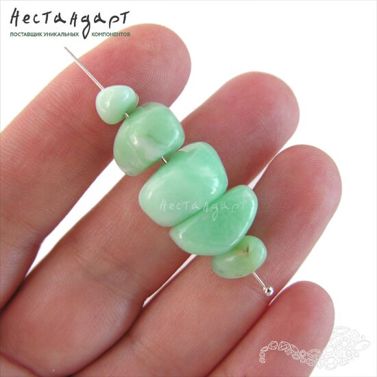 Хризопраз натуральный гладкий Pebbles 8-12 мм (уп. 5 шт.), изображение 3