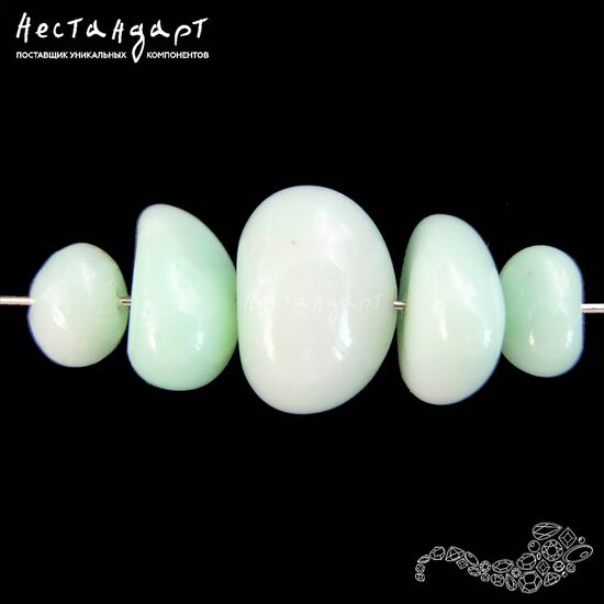 Хризопраз натуральный гладкий Pebbles 8-12 мм (уп. 5 шт.), изображение 4