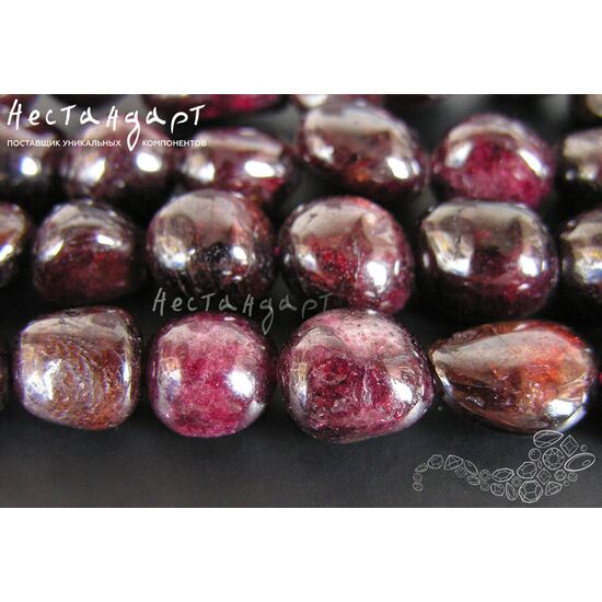 Гранат натуральный округлый Boulder 15-18 мм (уп. 6 шт.), изображение 3