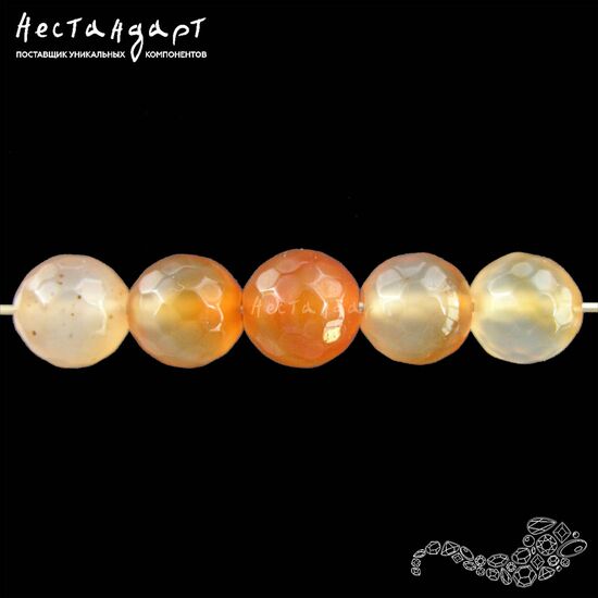 Сердолик натуральный с огранкой 10 мм (уп. 6 шт.), изображение 2