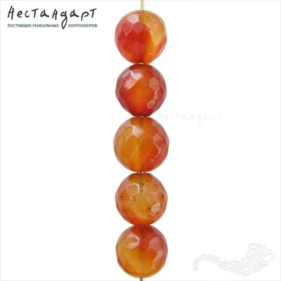 Сердолик натуральный с огранкой 10 мм (уп. 6 шт.), изображение 4