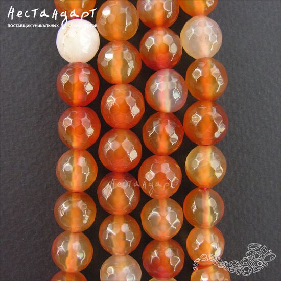 Сердолик натуральный с огранкой 10 мм (уп. 6 шт.), изображение 5