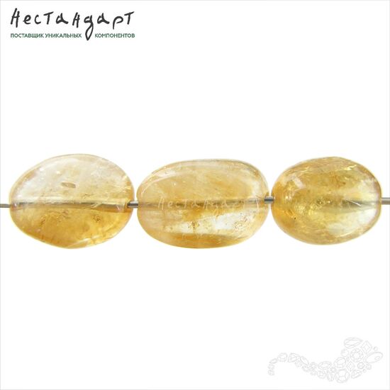 Цитрин натуральный гладкий Sunny Pebbles 12-15 мм (уп.10 шт.), изображение 3