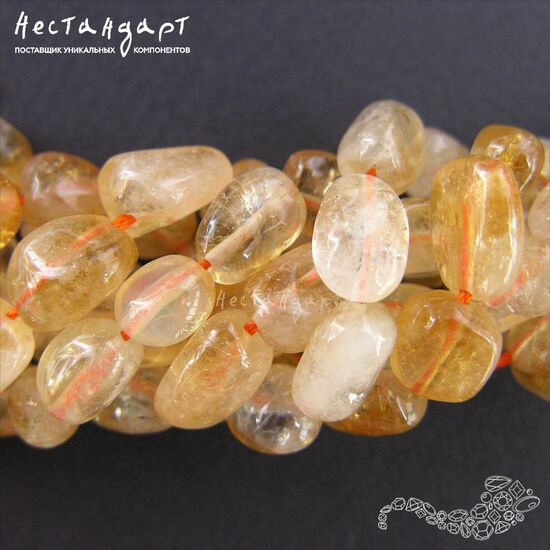 Цитрин натуральный гладкий Sunny Pebbles 12-15 мм (уп.10 шт.), изображение 4