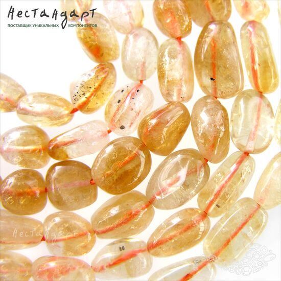 Цитрин натуральный гладкий Sunny Pebbles 12-15 мм (уп.10 шт.), изображение 5