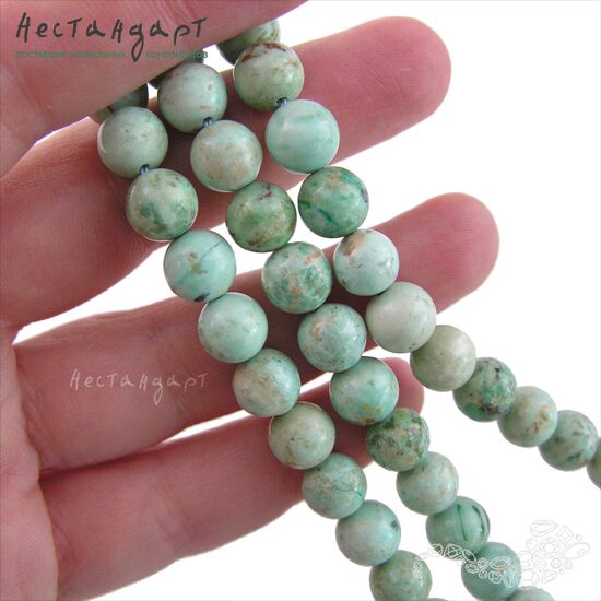 Хризоколла натуральная Peruvian 8 мм (уп. 5 шт.), изображение 2