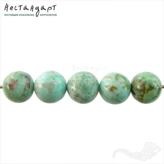 Хризоколла натуральная Peruvian 8 мм (уп. 5 шт.), изображение 3