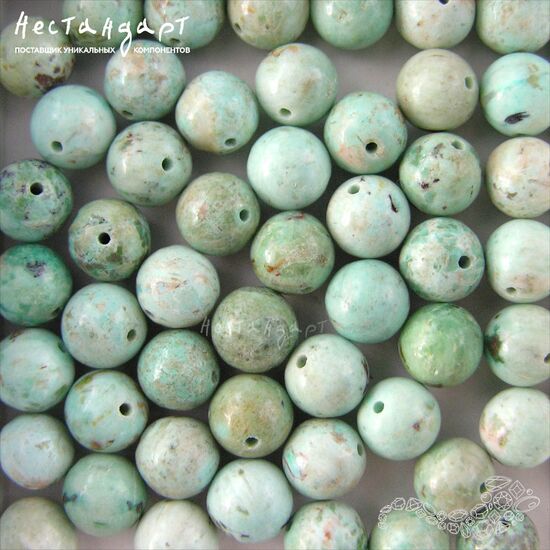 Хризоколла натуральная Peruvian 8 мм (уп. 5 шт.), изображение 4