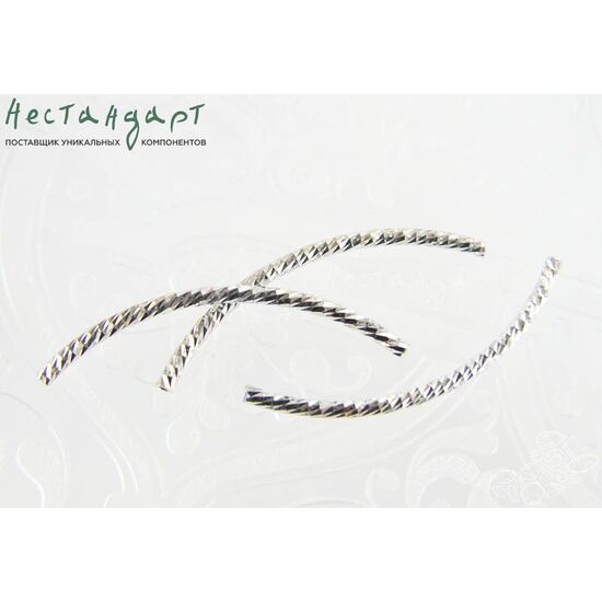 Бусина Tube Sterling Silver 30х1,5 мм, изображение 3