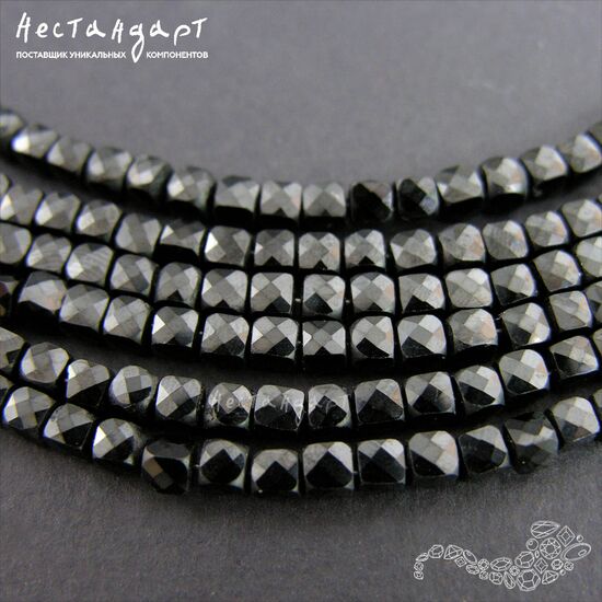 Шпинель черная с огранкой Black Cube 4 мм (уп. 10 шт.), изображение 4