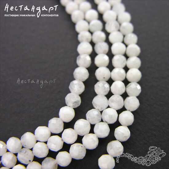 Лунный камень натуральный с огранкой 4,5 мм (уп. 10 шт.), изображение 5