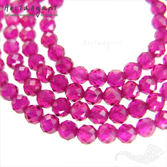 Шпинель синтетическая рубиновая с огранкой 4 мм (уп. 6 шт.)