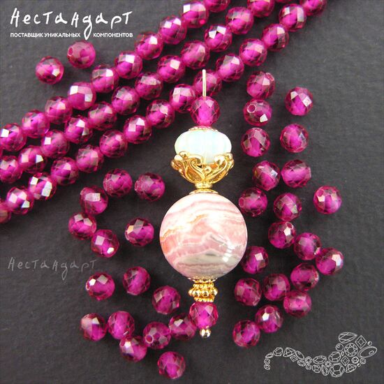 Шпинель синтетическая рубиновая с огранкой 4 мм (уп. 6 шт.), изображение 3