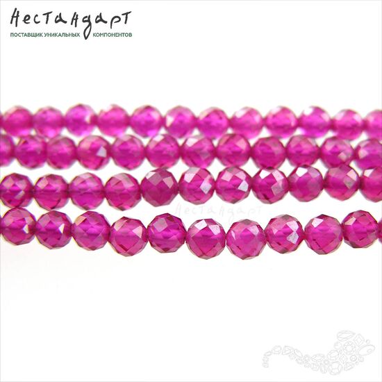 Шпинель синтетическая рубиновая с огранкой 4 мм (уп. 6 шт.), изображение 4