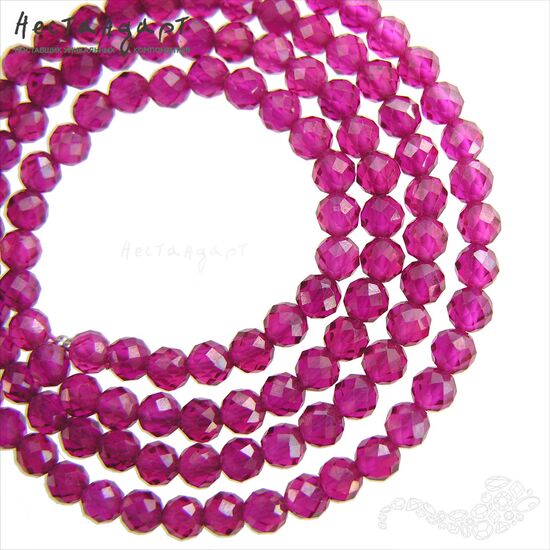 Шпинель синтетическая рубиновая с огранкой 4 мм (уп. 6 шт.), изображение 5