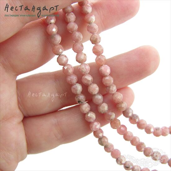 Родохрозит натуральный с огранкой 4,5 мм (уп. 10 шт.), изображение 2