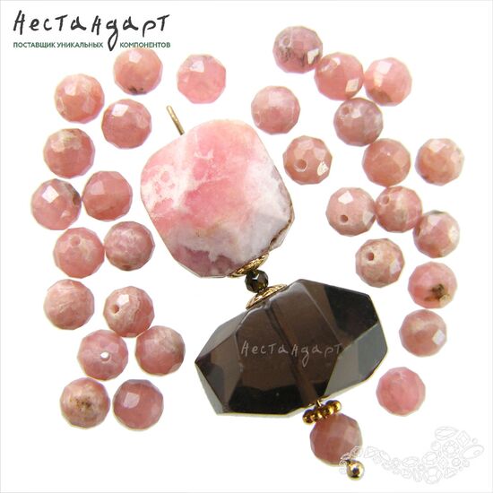 Родохрозит натуральный с огранкой 4,5 мм (уп. 10 шт.), изображение 3