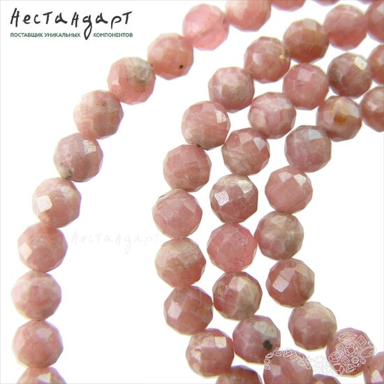 Родохрозит натуральный с огранкой 4,5 мм (уп. 10 шт.), изображение 4