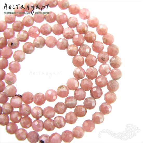 Родохрозит натуральный с огранкой 4,5 мм (уп. 10 шт.), изображение 6