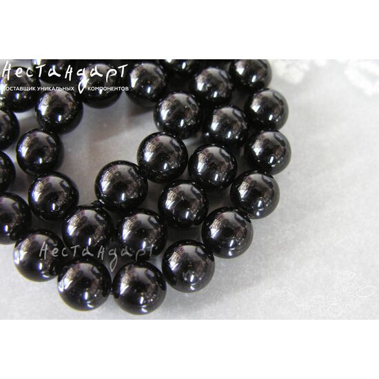 Турмалин натуральный черный гладкий шар 10 мм, изображение 2