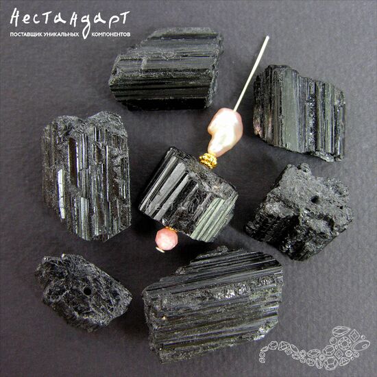 Турмалин Шерл натуральный черный необработанный 14-19 мм, изображение 4