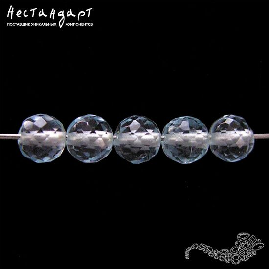 Топаз натуральный голубой с огранкой 3 мм (уп. 10 шт)