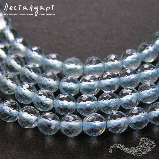 Топаз натуральный голубой с огранкой 3 мм (уп. 10 шт), изображение 3