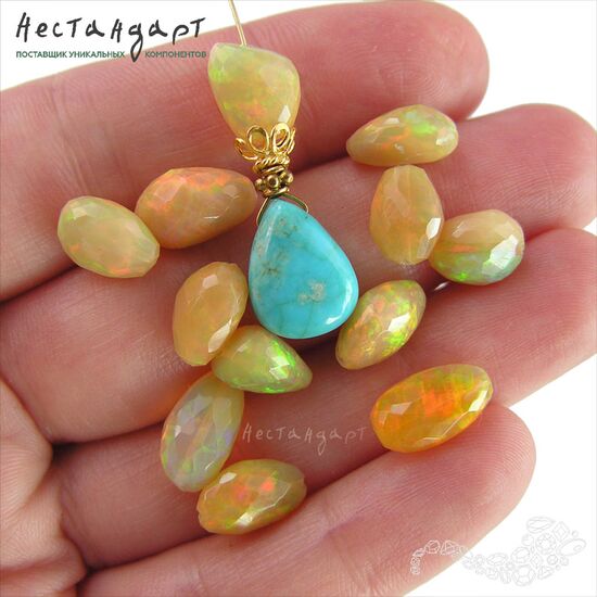 Опал натуральный эфиопский с огранкой Desert Precious 11-14 мм, изображение 3