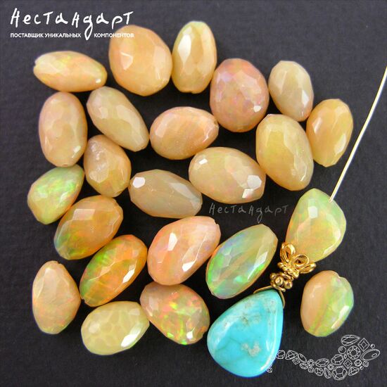 Опал натуральный эфиопский с огранкой Desert Precious 11-14 мм, изображение 5