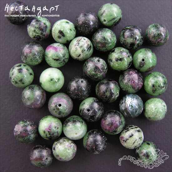 Цоизит натуральный гладкий 12 мм, изображение 3