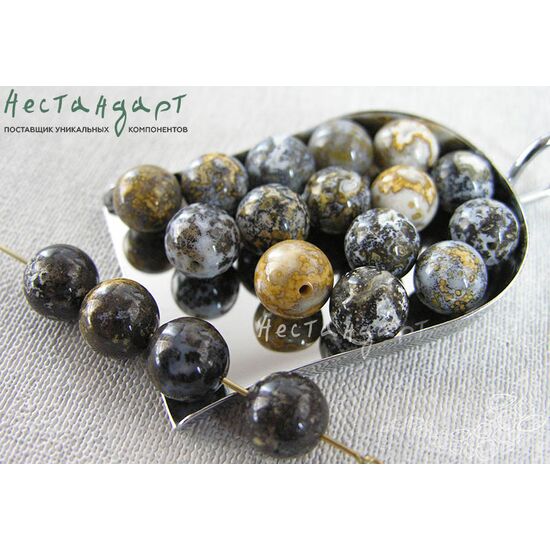 Халцедон натуральный Multi Color 8-8,5 мм (уп. 6 шт.), изображение 3