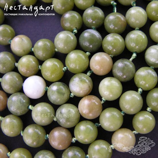 Серпентин натуральный гладкий 8 мм (уп. 5 шт.), изображение 3