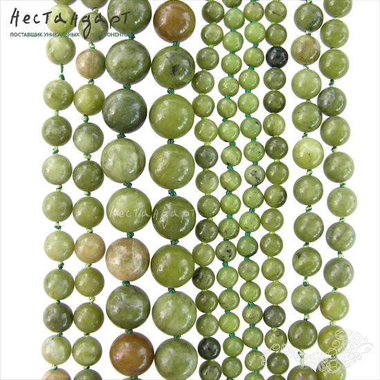 Серпентин натуральный гладкий 8 мм (уп. 5 шт.), изображение 4