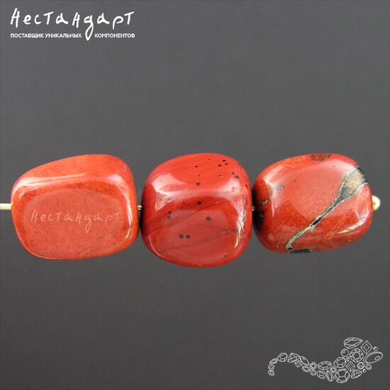 Яшма натуральная красная 15-17х12-13 мм (уп. 5 шт.), изображение 5
