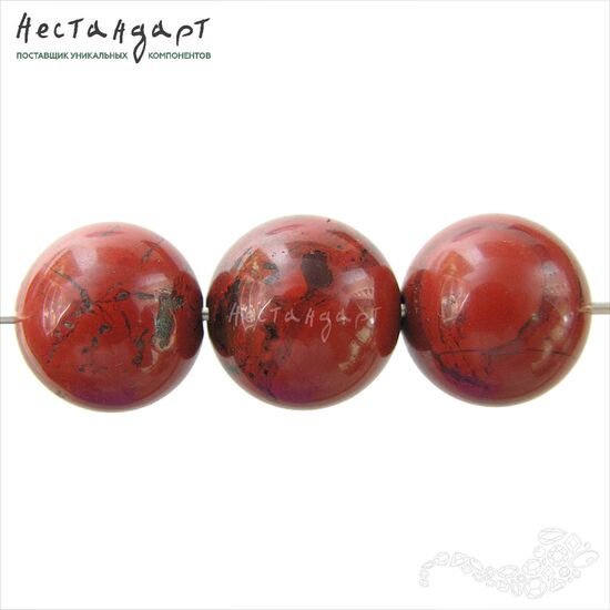 Яшма натуральная красная Red Ball 12 мм