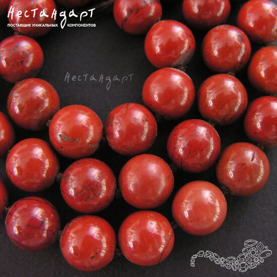 Яшма натуральная красная Red Ball 12 мм, изображение 2
