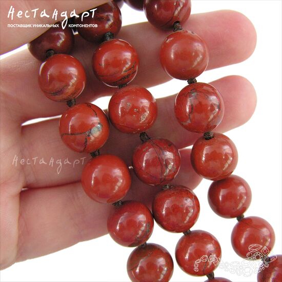 Яшма натуральная красная Red Ball 12 мм, изображение 3
