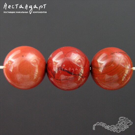 Яшма натуральная красная Red Ball 12 мм, изображение 4