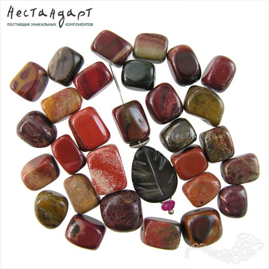 Мукаит натуральный гладкий Pebbles 10-12х8-10 мм (уп.5 шт.), изображение 3