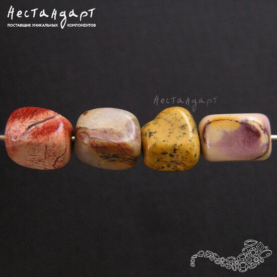 Мукаит натуральный гладкий Pebbles 10-12х8-10 мм (уп.5 шт.), изображение 4