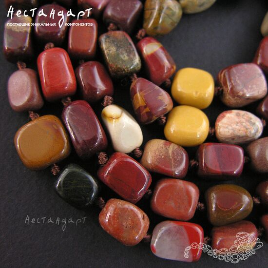 Мукаит натуральный гладкий Pebbles 10-12х8-10 мм (уп.5 шт.), изображение 6