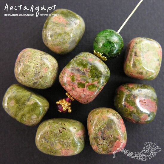 Унакит натуральный Caillou Gros 14-19х12-15 мм (уп. 6 шт.), изображение 2