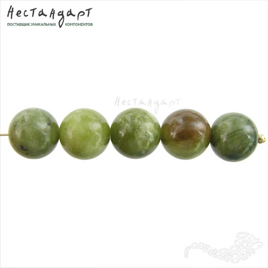 Серпентин натуральный гладкий 12 мм, изображение 4