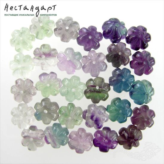 Флюорит натуральный резной Pumpkin 14х11 мм, изображение 3