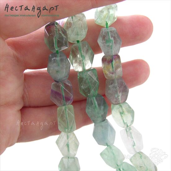 Флюорит натуральный многогранный 12-14х10-12 мм (уп. 5 шт.), изображение 2
