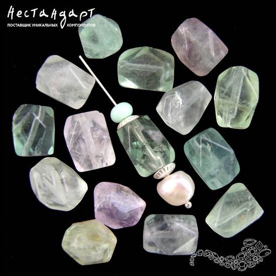 Флюорит натуральный многогранный 12-14х10-12 мм (уп. 5 шт.), изображение 3